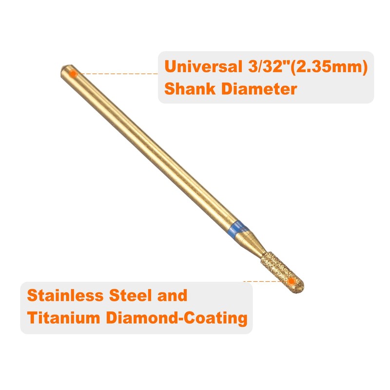 sourcing map 10pcs 120-140 Grits Diamond Grinding Bit 2mm Cylindrical