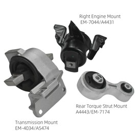 Engine Motor and Transmission Mount Kit Fit for Toyota Corolla 2014-2019 1.8L CVT Replaces EMT9875, EMT9449, EMT9400, EMT10109 Set of 4