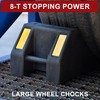 OrangeStar 4-Pack Heavy Duty Rubber Wheel Chocks with Hand Grip