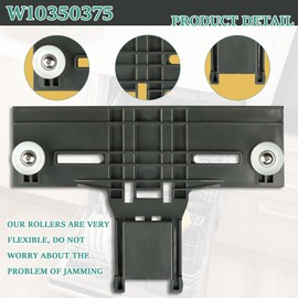 2024 Upgraded W10350375 Dishwasher Top Rack Adjuster W10712395 With Upgrade Wheels Metal Screw For Whirlpool WDTA50SAHZ0 Kenmore 665 Kenmore 221 Dishwasher Replacement Top Rack Parts(10 Packs)