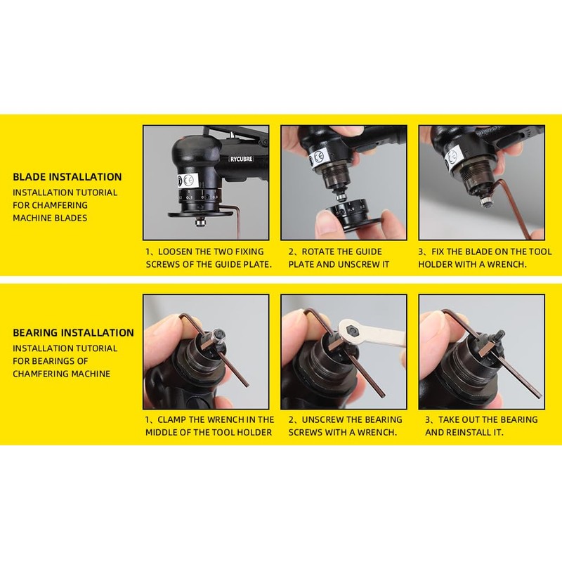 Pneumatic Chamfer Tool - Mini Air Chamfering Machine with 6