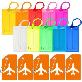 Kit 15 Identificador de Maletas de Viaje en Avión,Contiene 5 Etiquetas para Equipaje de Silicona y 10 Etiquetas para Equipaje de PVC,con Anillo de Acero Inoxidable,Adecuado para Bolsos y Equipaje