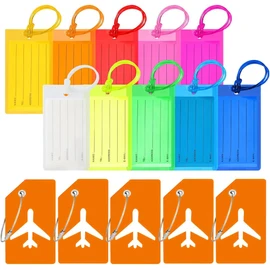 Kit 15 Identificador de Maletas de Viaje en Avión,Contiene 5 Etiquetas para Equipaje de Silicona y 10 Etiquetas para Equipaje de PVC,con Anillo de Acero Inoxidable,Adecuado para Bolsos y Equipaje