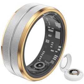 Smart Rings for Men Women Smart Ring Android iOS Fitness Tracker Ring Bluetooth Heart Rate Monitor Smart Ring Pedometer Ring Sleep Tracker Health Ring with App Fitness Ring Silver Gold