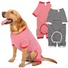 Dog Pajamas Cotton Striped Pup Jumpsuit, Breathable 4 Legs Basic