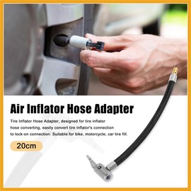 Partuto 20cm Car Tire Valve Connect Pipe Air Chuck Inflator Hose Adapter Replacement