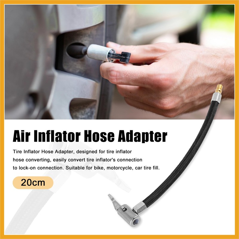 Partuto 20cm Car Tire Valve Connect Pipe Air Chuck Inflator