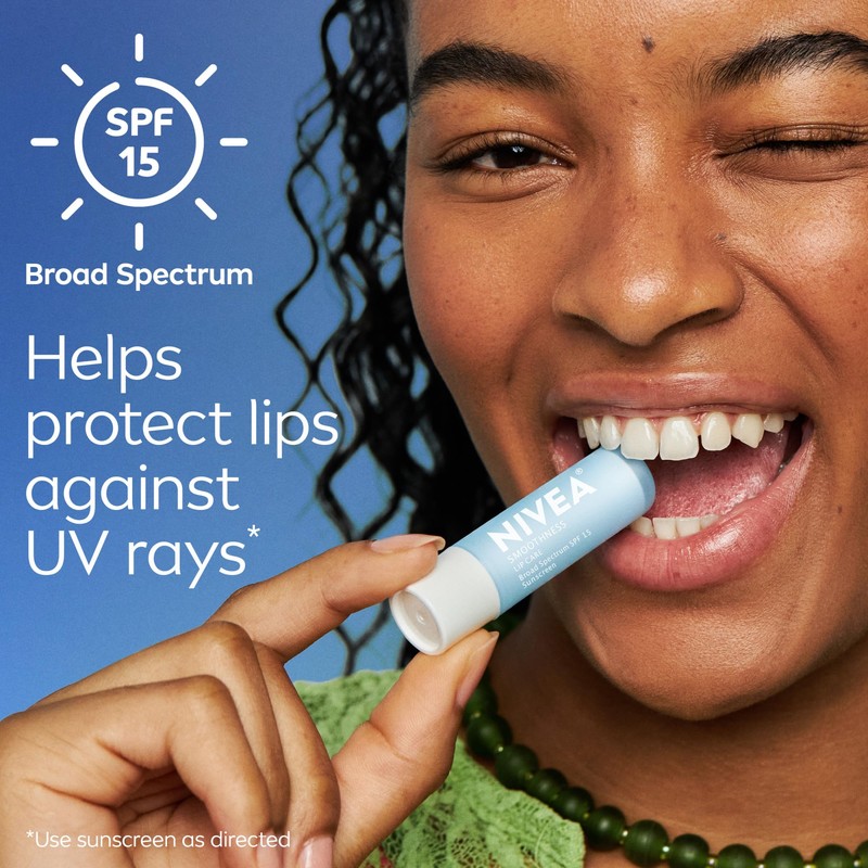 NIVEA Smoothness Lip Care, Sunscreen Lip Balm with SPF 15