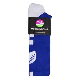 MadSportsStuff Football Logo Crew Socks (Royal/White, Medium)