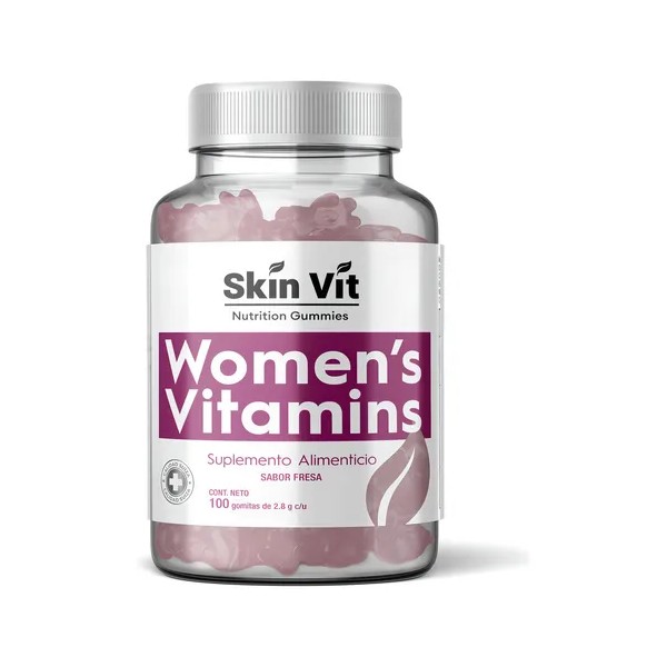 Gomitas Multivitaminico Mujer Vitaminas Colágeno Biotina 100 Sabor Fresa Womens