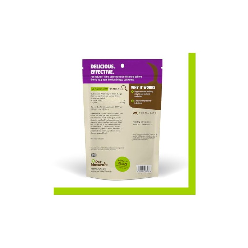 Pet Naturals of Vermont L-Lysine Fun-Shaped Chews for Cats