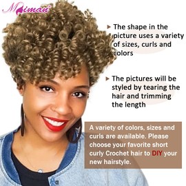 MIMAN 3 Packs 20 Inch Short Curly Crochet Hair for Black Women 8MM Spiral Curls Crochet Braids Synthetic Hair Extension for Women DIY Mohawk Afro Braided Hairstyle (Blonde)