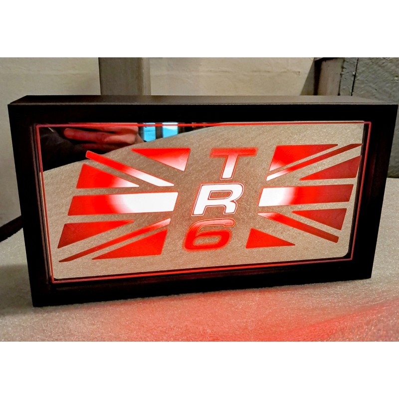TRIUMPH TR6 Logo Mirrored Full Color LED Lighted Sign With