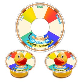 Duck Tags, Cruising Rubber Duck Tags, Duck Game Cards, 35 Pack, 3 x 3 Inches, Life Preserver Ring Shape Design, No Rubber Bands or Strings Required