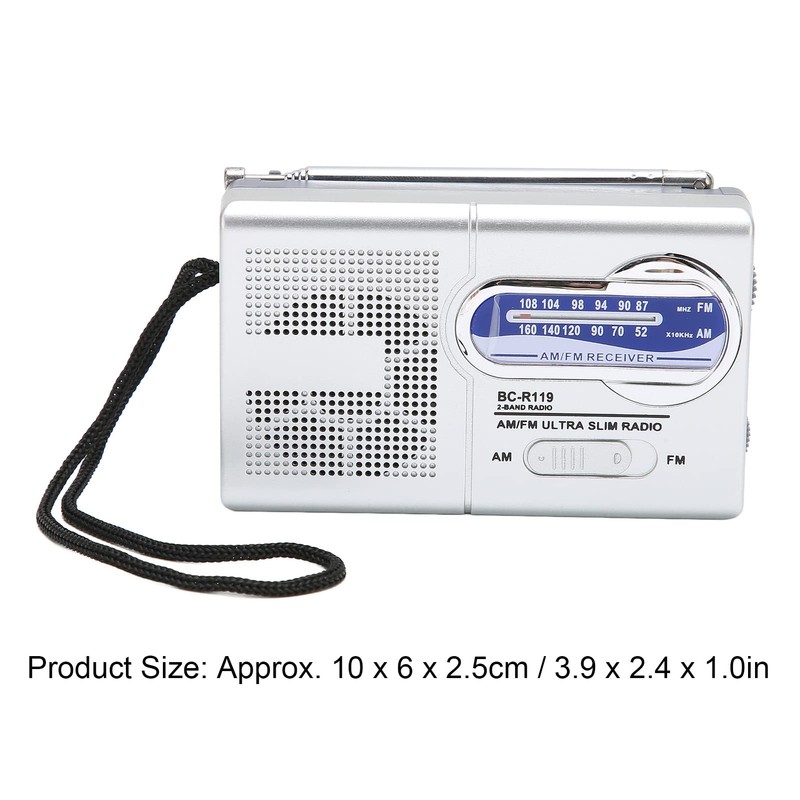 Radio de Bolsillo Portátil, Radio de Transistores Compacta Am FM