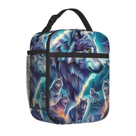 VANZEV Wolf Lunch Box for Adults Women Girls Boys Kids Animal Lunch Box Insulated Cooler Reusable Lunch Bag Container Gifts for Work Office Picnic Travel School