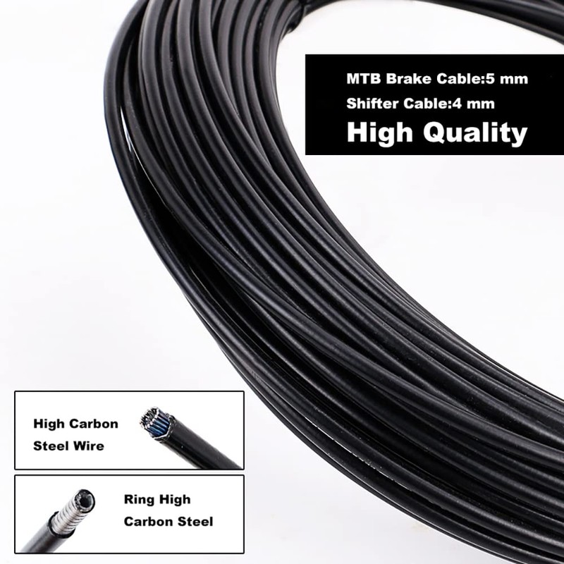 NEPIVDOS Bike Brake Cable Shifter Cable Housing Kit Set Bicycle