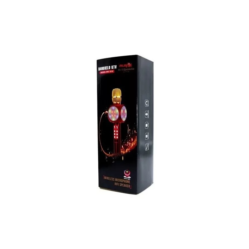 Music Micrófono Bocina Bluetooth Karaoke Luz Led