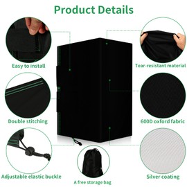 Yexcend 2 PCS Outdoor Speaker Cover, Wall Mounted Speaker Cover Weatherproof Waterproof UV Resistant and Dustproof 600D Oxford Cloth, Black(H 16" x W 10" x D 12")