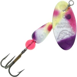 Panther Martin Fish See UV Fishing Spinner PMUV_4_CPP Fish See UV Fishing Spinner Chartreuse/Purple/Pink, Chartreuse Purple Pink, 1/8 oz