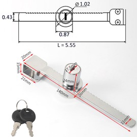Sliding Glass Door Ratchet Lock,Locks for Glass Display Case with Chrome Finish, Security, Keyed Alike Showcase Display-2PACK