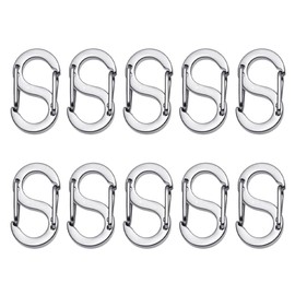 FUPUTWO Carabiner Key Chain, S-Shaped, Connecting Bracket, Hook, Stainless Steel Accessories, 0.7 inch (18 mm)