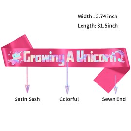 Crowing A Unicorn Sash，Rose Red Unicorn Decorations For Happy Birthday Party Supplies, Favors, and Decorations