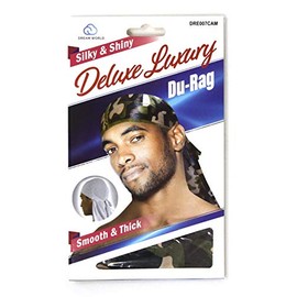 Dream Deluxe Du-Rag Camo Smooth & Thick, Stretchable, Wrinkle Free, 100% Polyester