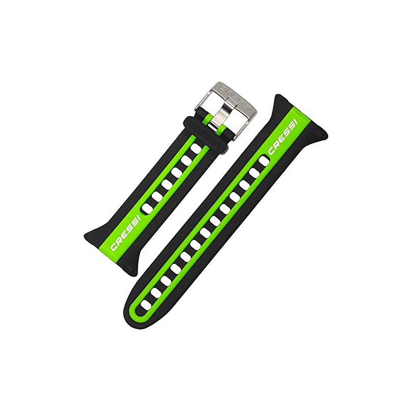 Cressi Watch Strap for Watch-Style Dive Computer, Black/Lime