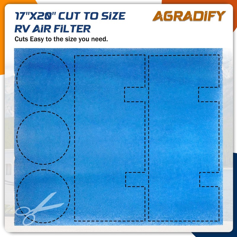 AGradify Cut To Fit RV Air Conditioner Filter 17" X