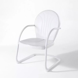 Crosley Furniture Griffith Outdoor Metal Armchair White Gloss