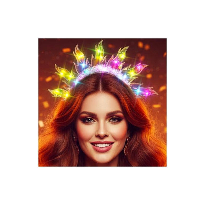 DRESBE - Diadema con luz y llama, para mujer, diseño