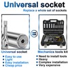 Lpluziyyds Universal Socket Set, Multi-Function Universal Socket Tool with Drill
