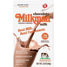 MILKMAN Chocolate Milk Powder - Dry Milk Powder - Real Milk, Real Convenient with 18g of Protein - Contains Vitamins A&D, Natural Dry Milk - Shelf Stable, Hormone Free, Kosher, Easy to Store - Made in the USA - 1 Serving / 8 Oz (26 Pack)
