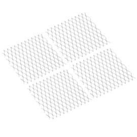 PATIKIL 4"L x 4"W Universal Car Grill Mesh, 4Pcs 6x14mm Hexagon Hole Aluminum Mesh Expanded Perforated Metal Sheet for Ventilation Filtration Dryer Vent Guard Screen, Silver Tone