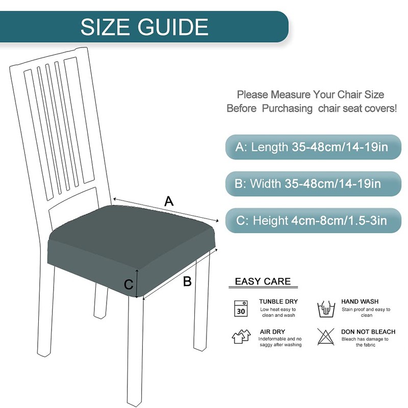 SearchI Seat Covers for Dining Chairs, 6 Pack Stretchable Removable