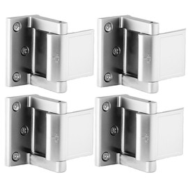 Door Security Lock Zinc Alloy, Door Lock Reinforcer Privacy Door Latch for in-Swinging Doors Extra High Resistance Home, 4pack Satin Nickel