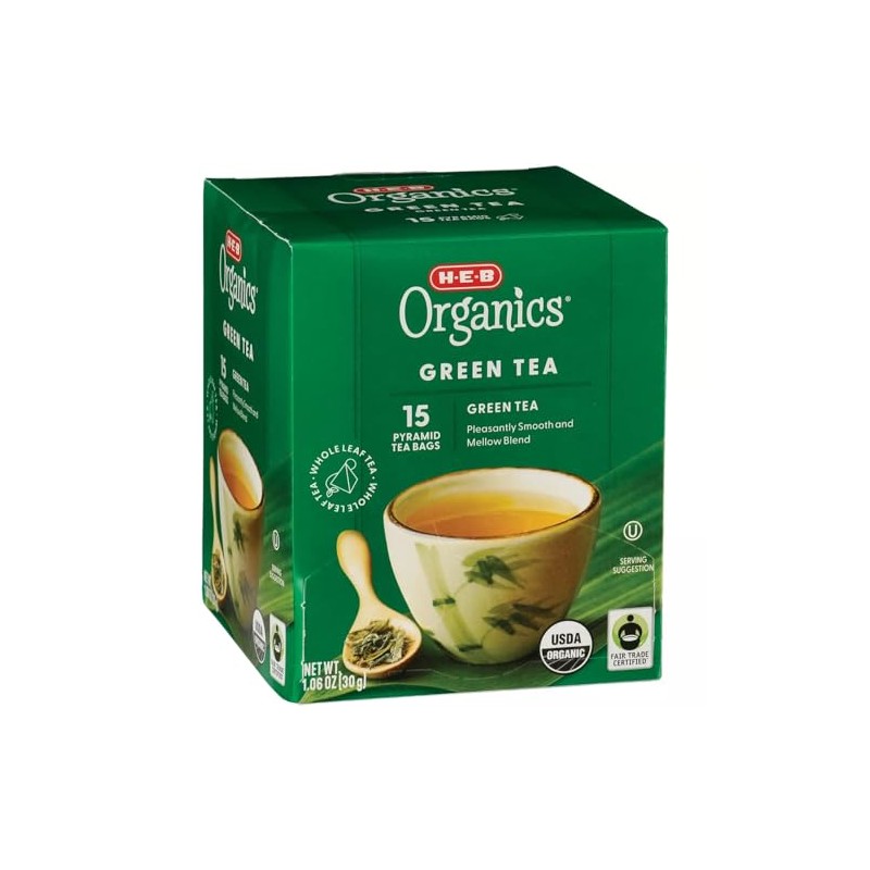 HEB H‑E‑B Organics Green Pyramid Tea Bags 2 Boxes