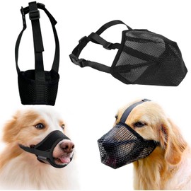 Pack of 2 Black Muzzles, Safety Muzzle for Large and Medium Dogs, Ideal for Outdoor Activities, Dog Training, Suitable for Medium Dogs from 12-17 kg, Large and Medium Puppies
