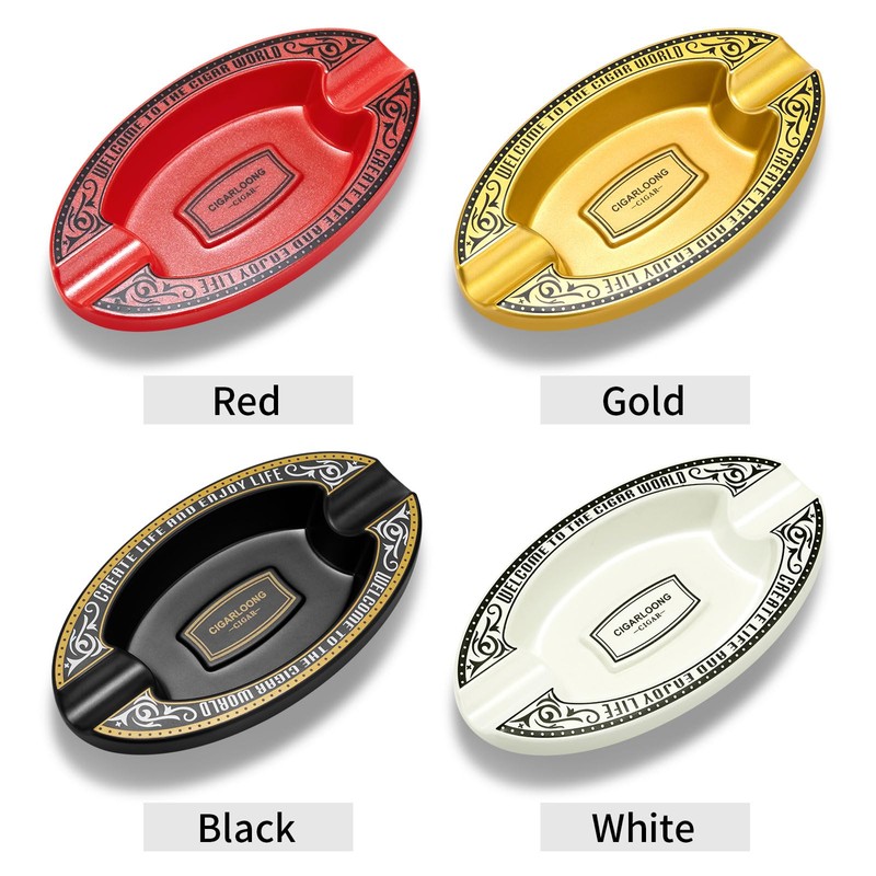 CIGARLOONG Cigar Ashtray Resin Desktop Cigar Holder with 2 Slots