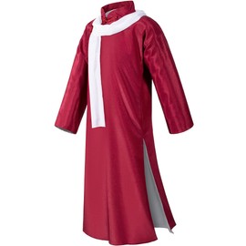 Boys Girls Kids Dragon Tang Coat Chinese Traditional Clothing Master Martial Arts Fan Scarf Set Outfit(Red 120cm)