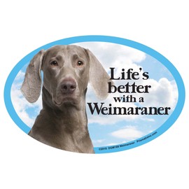 Prismatix Weimaraner Oval Dog Magnet for Cars