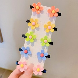 Solaweave Hair Clips, Set of 10, Floral Mini Clips, Plastic, For Girls, Hair Accessories, For Kids, Colorful Hair Clips, Recitals, Kindergarten Graduation Ceremonies, Hair Ornament, Gift (Colored Plum