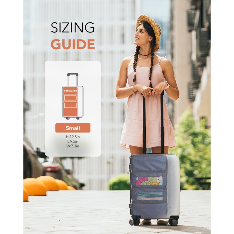 Vokelater Suitcase Organizer, Travel Luggage Organizer Hanging Shelves Packing Cube