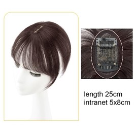 QKEPCY 3D Air Bangs Extension Clip In Fringe Hairpiece Real Hair Front Hair Air Bangs with Temples Remy Fringe One Piece Clip in Fringe Natural Bangs for Women