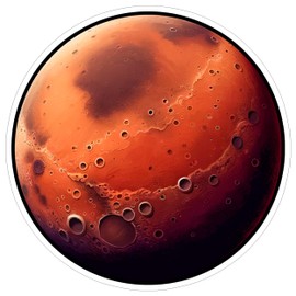 Mars Planet Sticker 4 Inch - Waterproof Vinyl Decal for Laptop Water Bottle Car Tumbler - Durable Aesthetic Long-Lasting Stickers for Adults ID44990