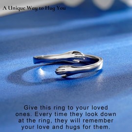 Yesteel Sterling Silver Hug Ring for Women Friend Daughter