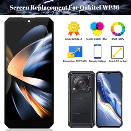 For Oukitel WP36 Screen Replacement Touch Digitizer Assembly Repair Kits For Oukitel WP36 6.52 inch Touch Digitizer Assembly Repair Kits(Black,Without Frame)