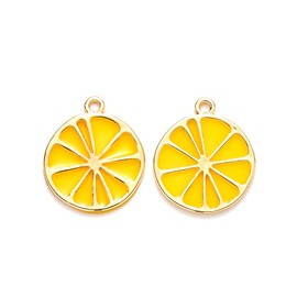 Ipotkitt 10pcs Yellow Lemon Sliced Resin Charms Tropical Fruit Dangle Charms Food Piece Hanging Ornaments for DIY Craft Lanyard Earring Jewellery Making