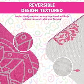 HOME ARCHIVE Premium Yoga Mat 6mm Print Reversible Extra Thick and Large Non Slip Exercise & Fitness Mat for All Types of Yoga Pilates & Floor Workouts (72" x 24" x 6mm Thick) (Chakra Blush) (Pink)